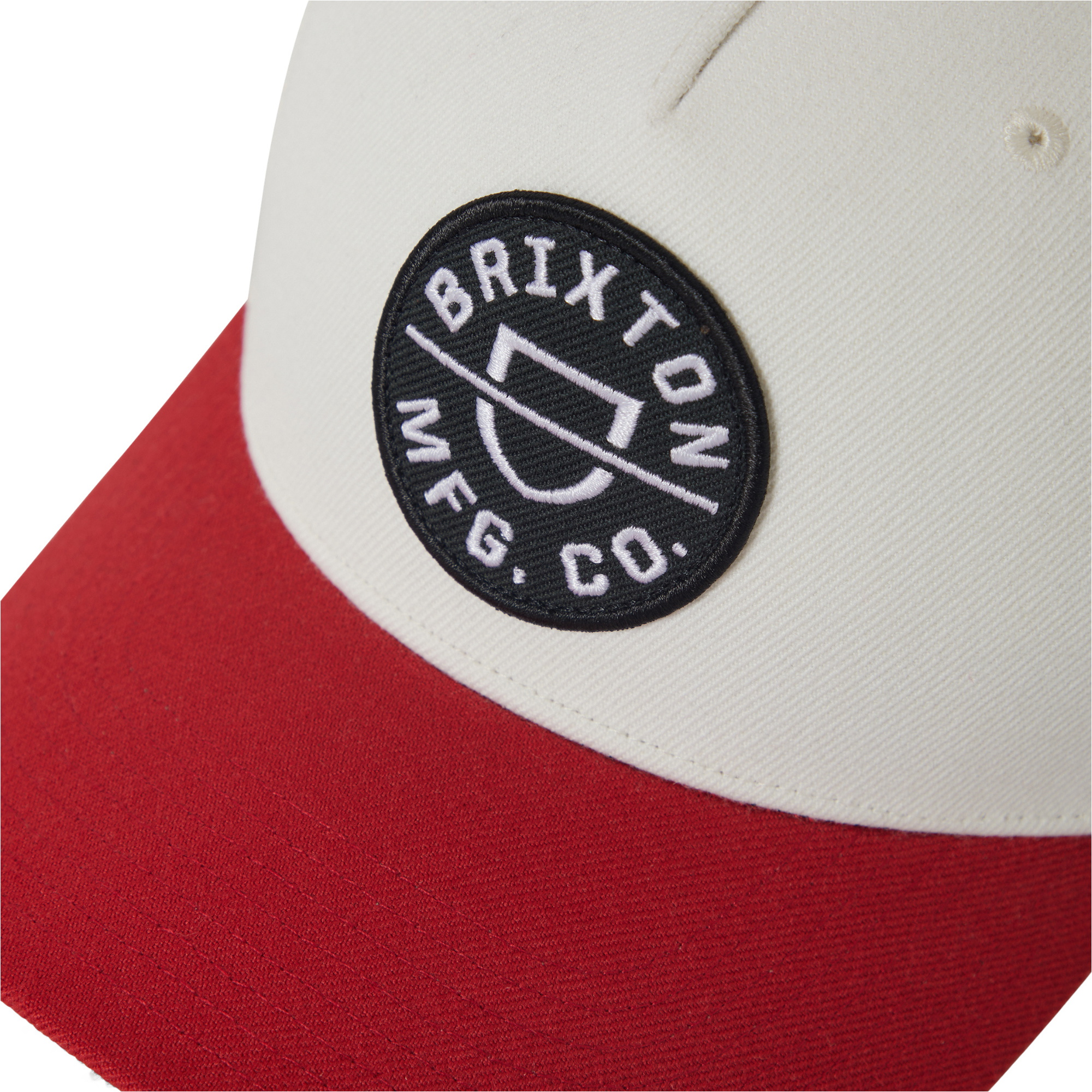 2026 Brixton Mens Crest C NetPlus Snapback Cap 11001 - Off White / Adrenaline Rush